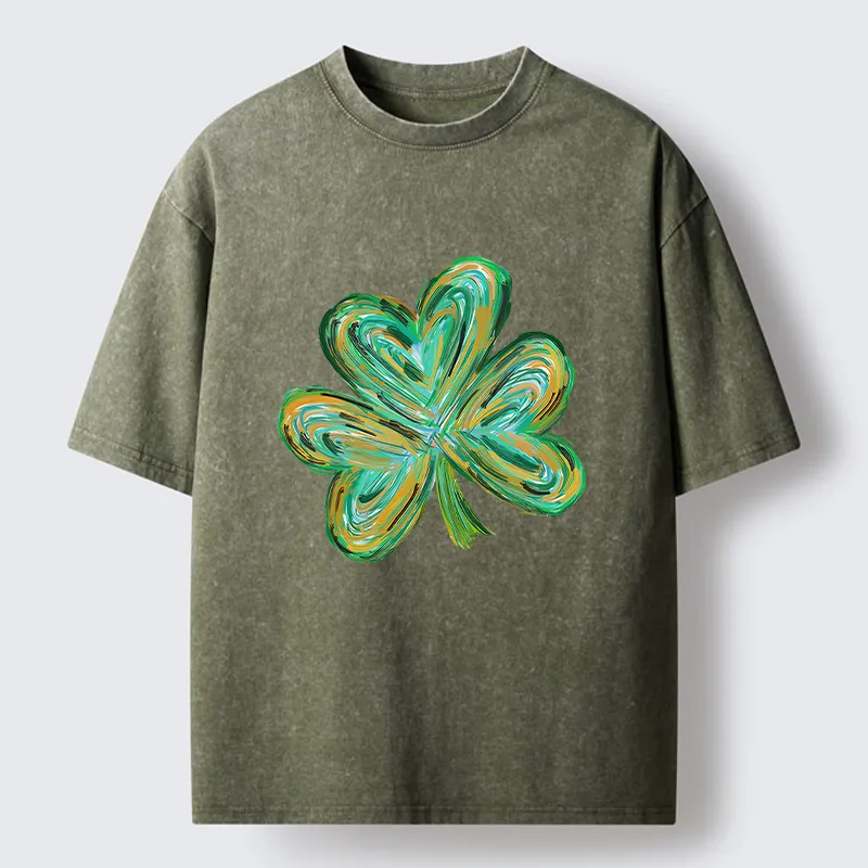 Tokyo-Tiger Green Clover Washed T-Shirt