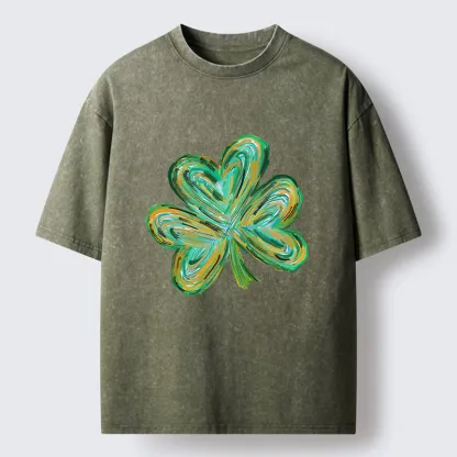 Tokyo-Tiger Green Clover Washed T-Shirt