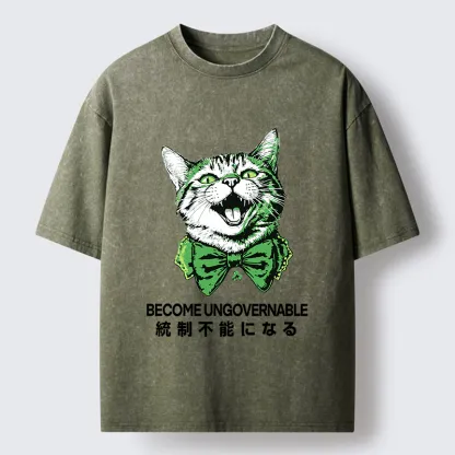 Tokyo-Tiger St. Patrick's Day Prank Cat Washed T-Shirt