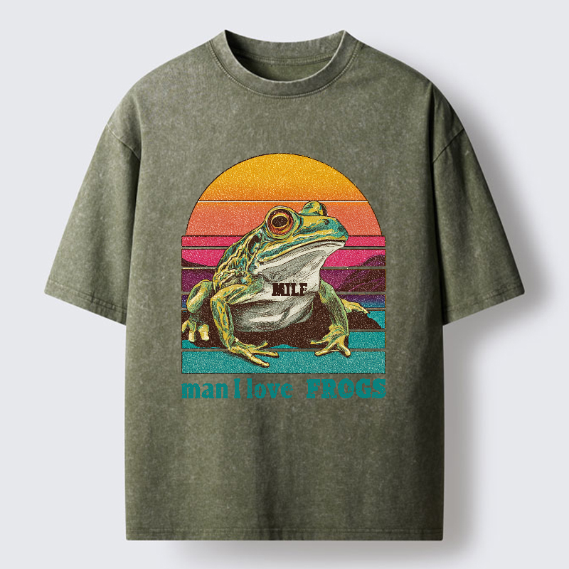 Tokyo-Tiger Man I Love Frog Washed T-Shirt