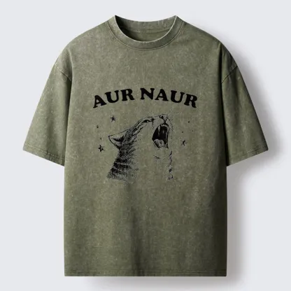 Tokyo-Tiger Aur Naur Cat Washed T-Shirt