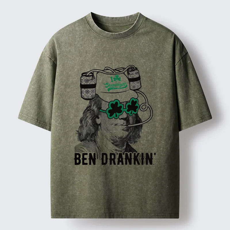 Tokyo-Tiger Ben Drankin St Patrick's Day Washed T-Shirt