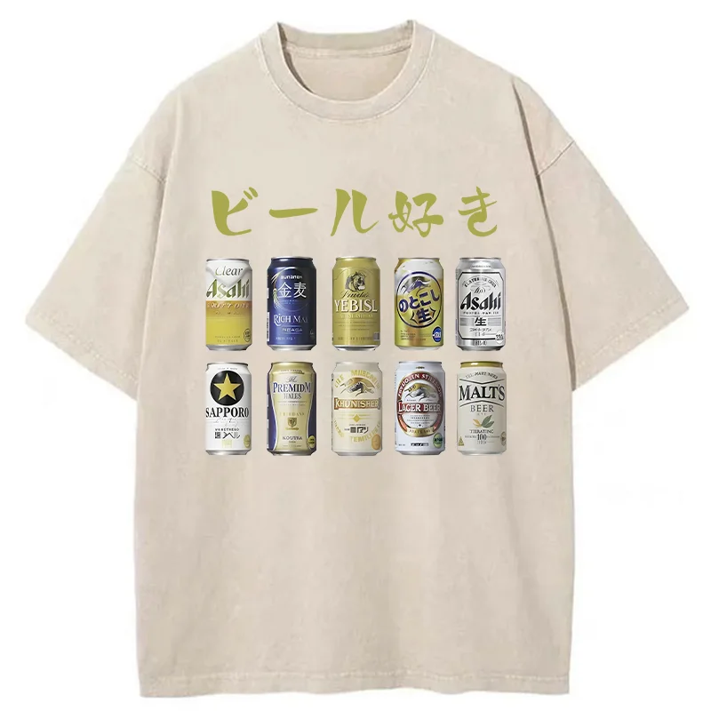 Tokyo-Tiger Japanese Classic Beer Washed T-Shirt