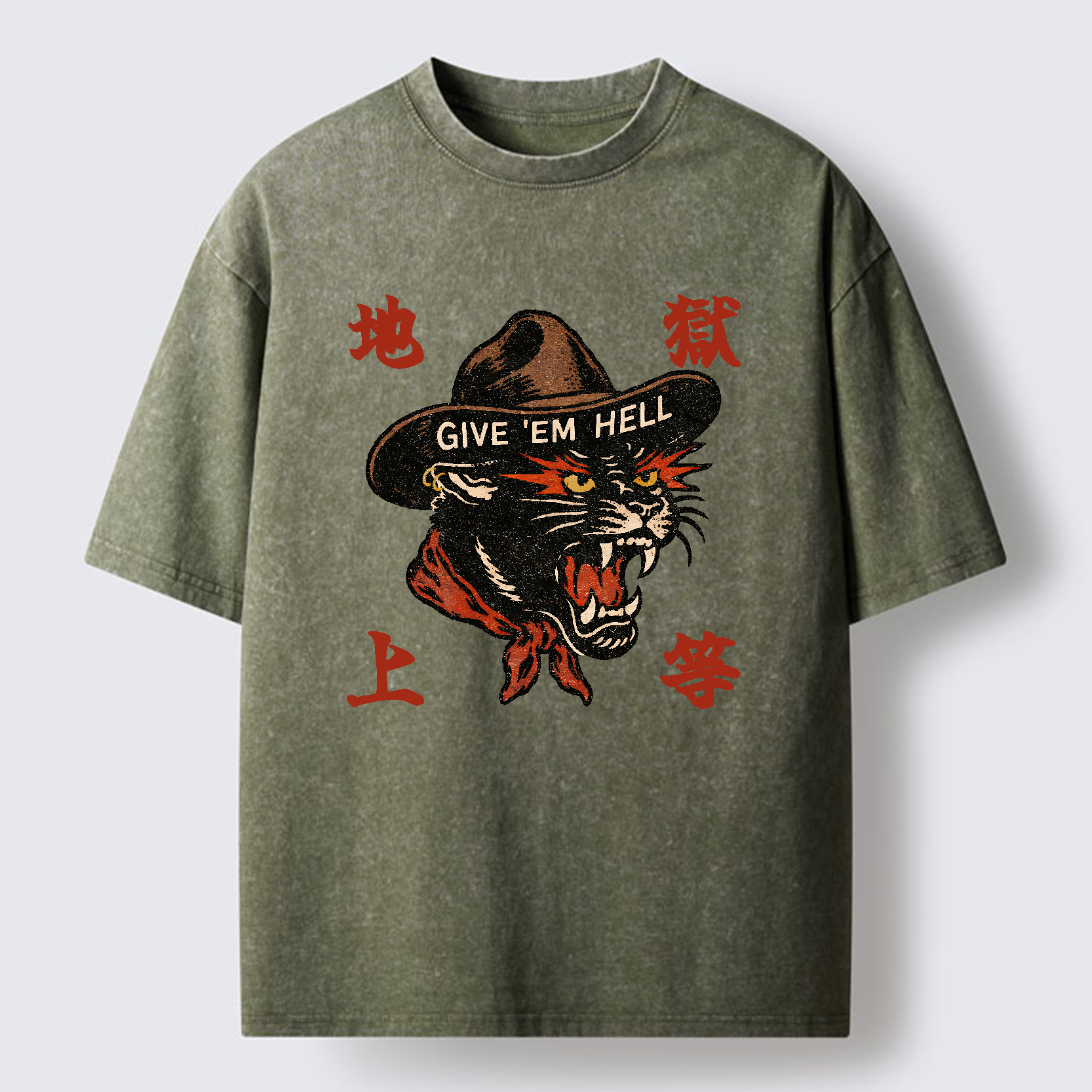Tokyo-Tiger Give ’Em Hell Washed T-Shirt