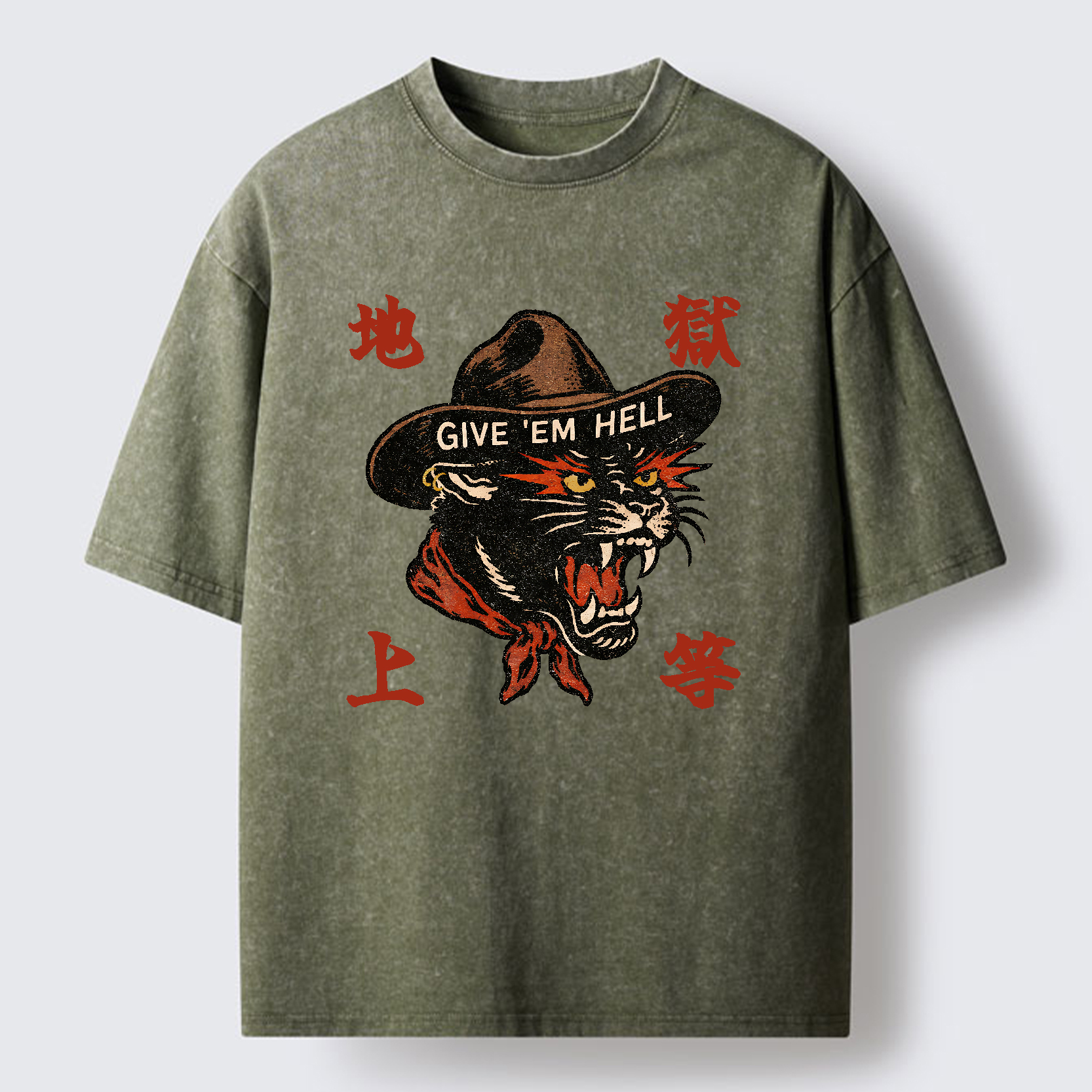 Tokyo-Tiger Give ’Em Hell Washed T-Shirt