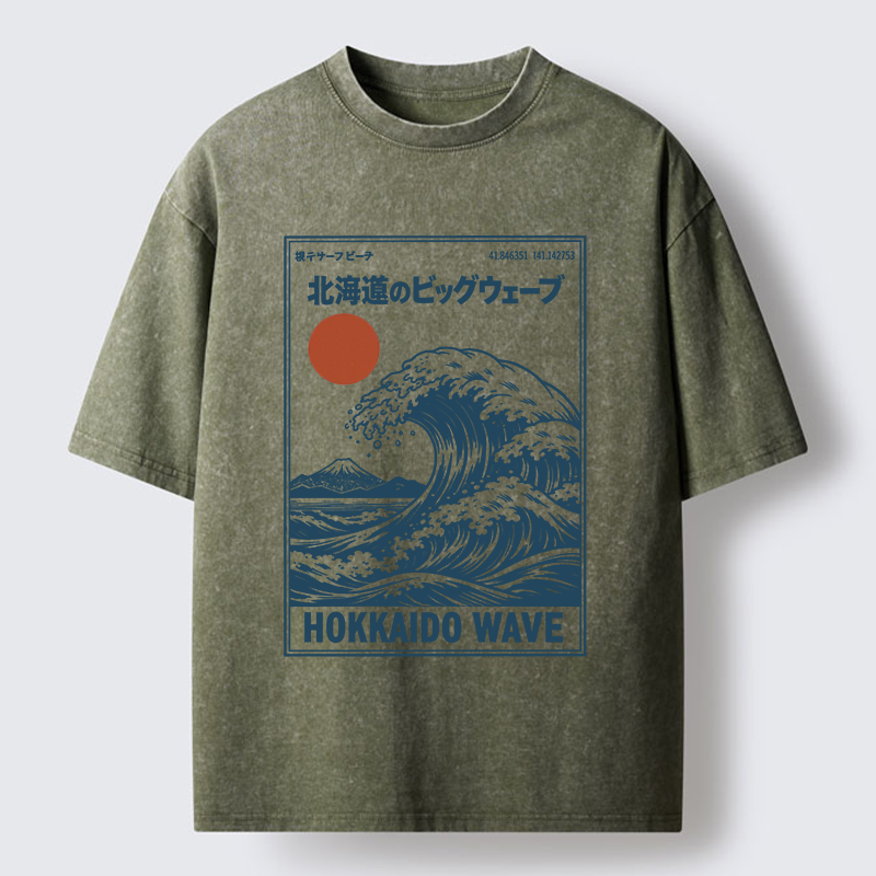 Tokyo-Tiger Retro Wave Typesetting Washed T-Shirt