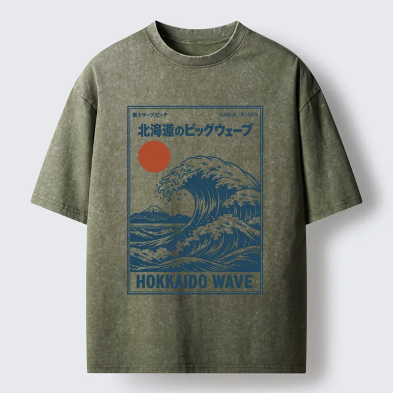 Tokyo-Tiger Retro Wave Typesetting Washed T-Shirt