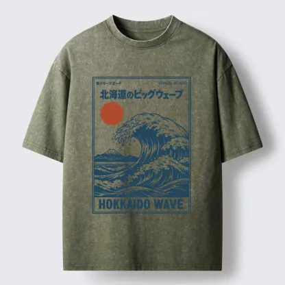 Tokyo-Tiger Retro Wave Typesetting Washed T-Shirt