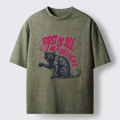 Tokyo-Tiger Fierce Black Cat Washed T-Shirt
