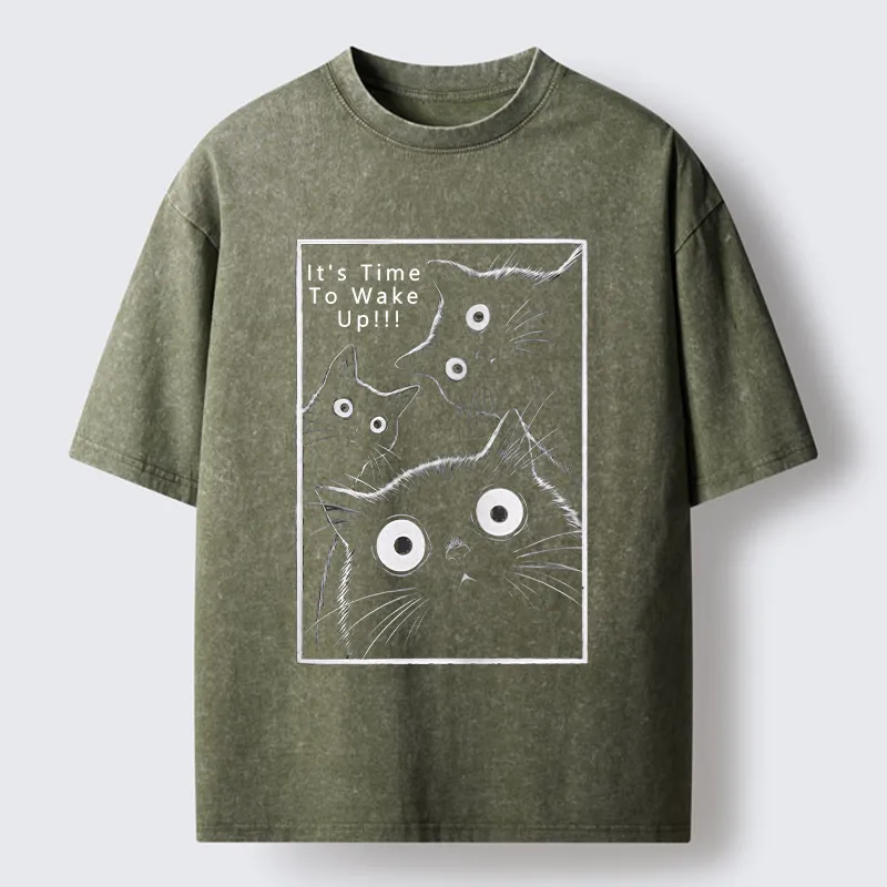 Tokyo-Tiger It's Time To Get Up Washed T-Shirt