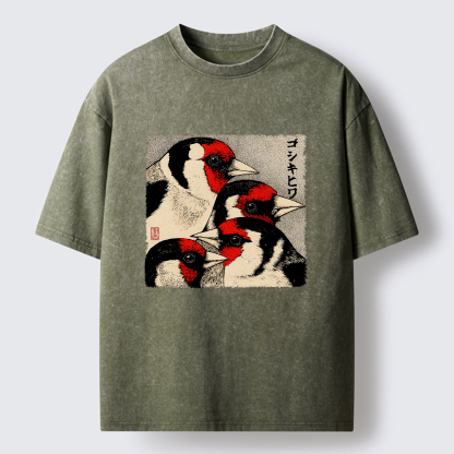 Tokyo-Tiger Stillness Of The Goldfinch Washed T-Shirt