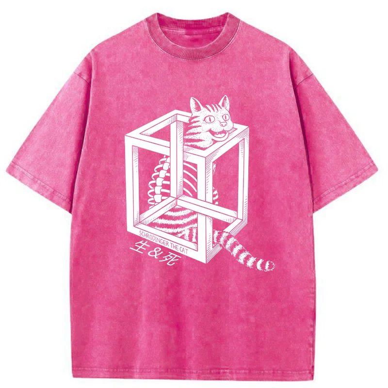 Tokyo-Tiger Schrodinger's Miserable Cat Washed T-Shirt