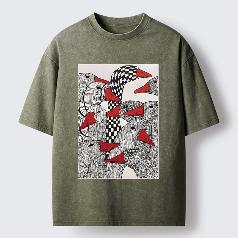 Tokyo-Tiger All Kinds Of Geese Washed T-Shirt