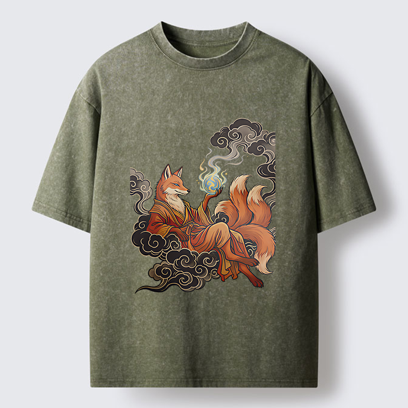 Tokyo-Tiger Fox Demon Washed T-Shirt