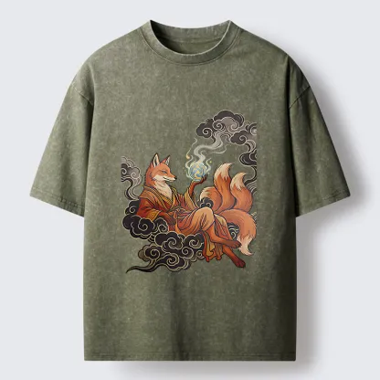Tokyo-Tiger Fox Demon Washed T-Shirt