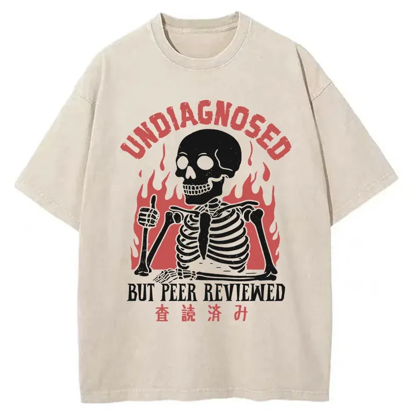 Tokyo-Tiger Skeleton Undiagnosed But Peer Reviewed Washed T-Shirt