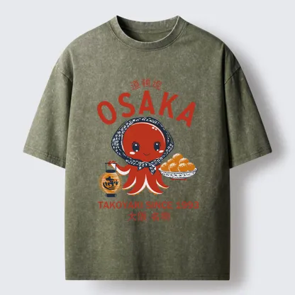 Tokyo-Tiger Delicious Takoyaki Washed T-Shirt