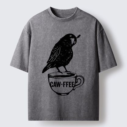 Tokyo-Tiger Caw-ffee Washed T-Shirt