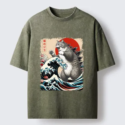 Tokyo-Tiger Fat Catzilla Washed T-Shirt