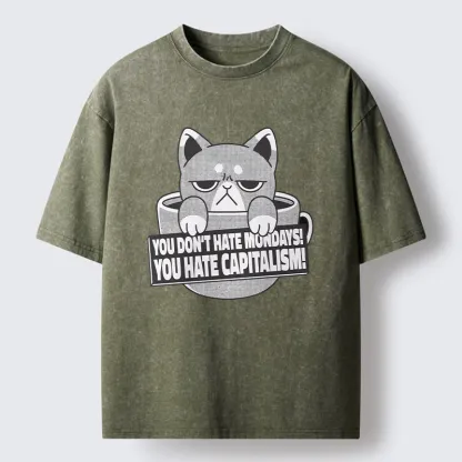 Tokyo-Tiger Dislike Of Capitalism Washed T-Shirt