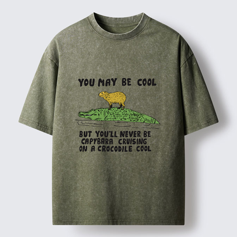 Tokyo-Tiger Cool Capybara Funny Washed T-Shirt