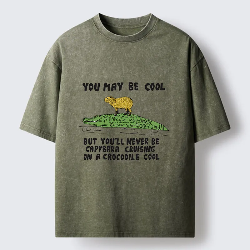 Tokyo-Tiger Cool Capybara Funny Washed T-Shirt