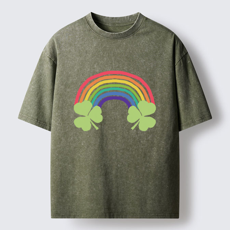 Tokyo-Tiger Rainbow St. Patrick's Day Washed T-Shirt