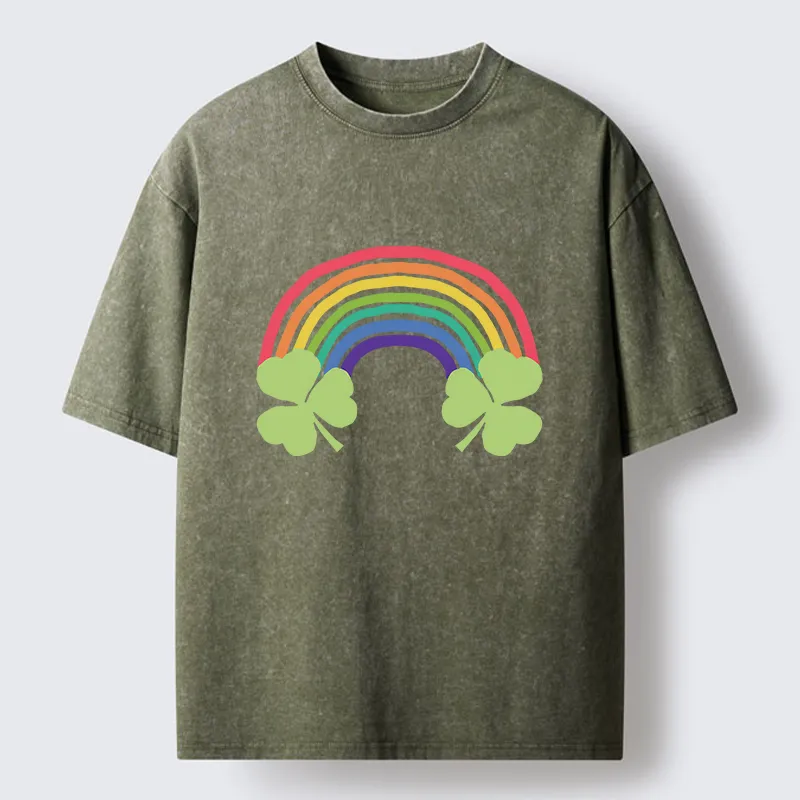 Tokyo-Tiger Rainbow St. Patrick's Day Washed T-Shirt