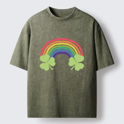 Tokyo-Tiger Rainbow St. Patrick's Day Washed T-Shirt