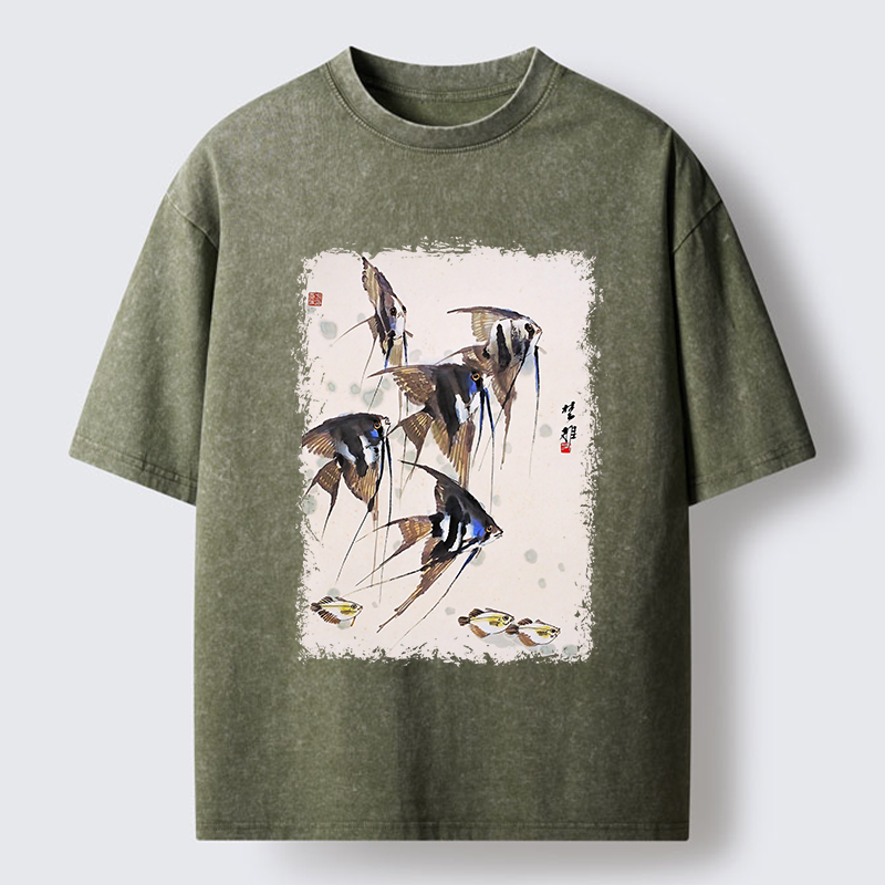 Tokyo-Tiger Tropical Fish Washed T-Shirt