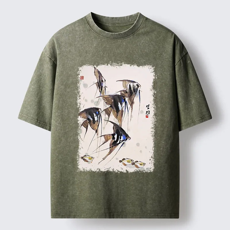 Tokyo-Tiger Tropical Fish Washed T-Shirt