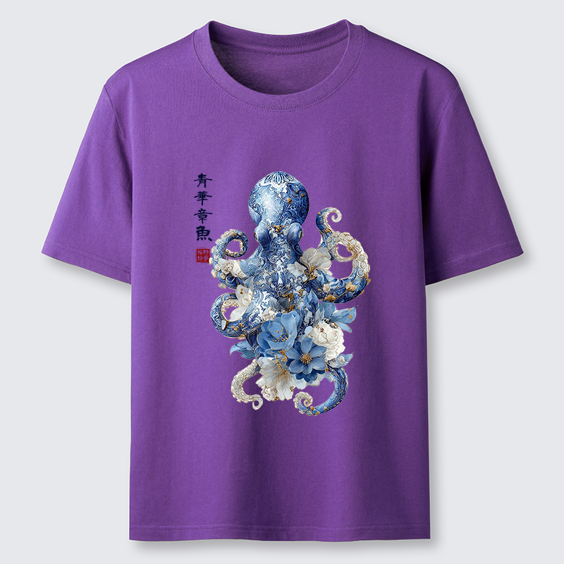 Tokyo-Tiger Porcelain Blossom Octopus Classic T-Shirt