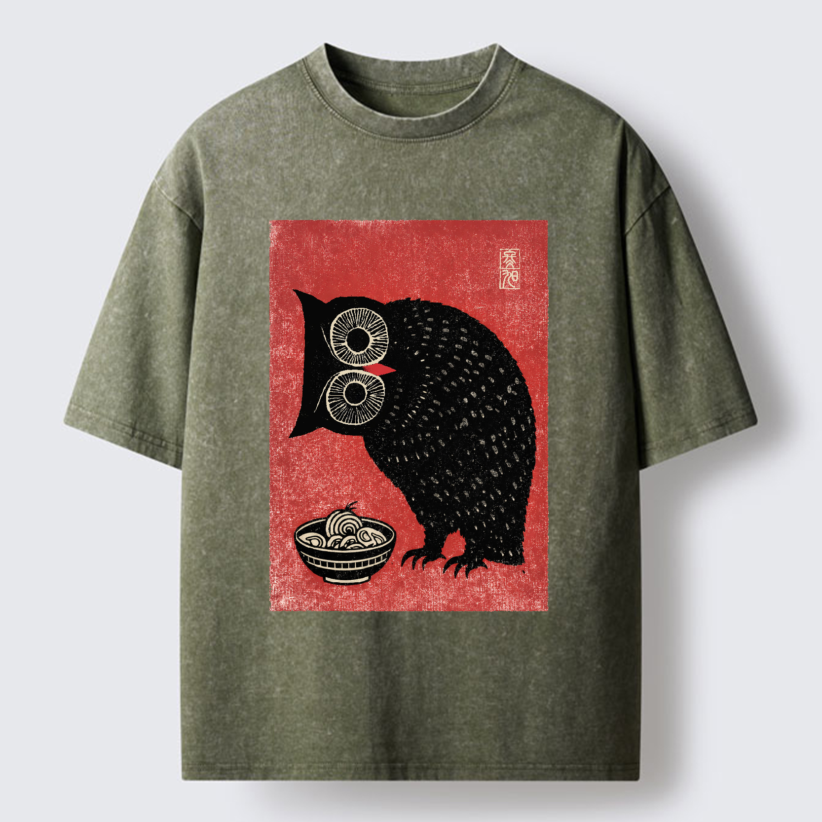 Tokyo-Tiger Ramen And Curious Owl Washed T-Shirt