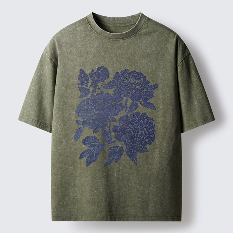 Tokyo-Tiger Peony Washed T-Shirt