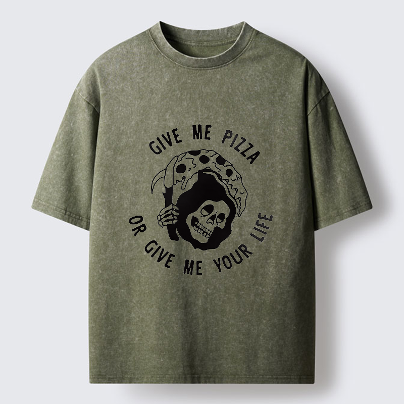 Tokyo-Tiger Death Pizza Washed T-Shirt