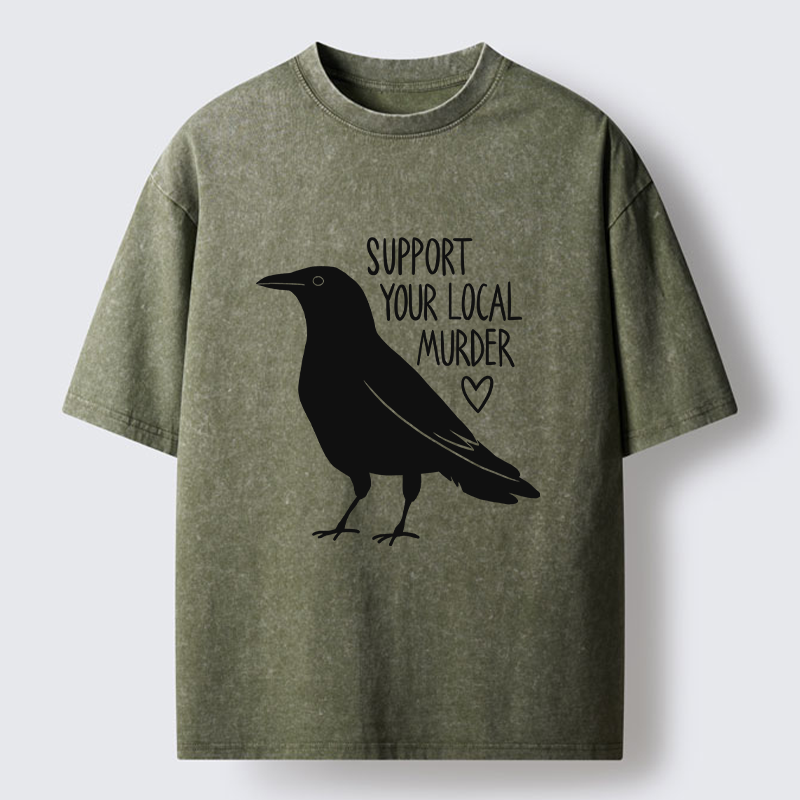 Tokyo-Tiger Support Your Local Murder Washed T-Shirt