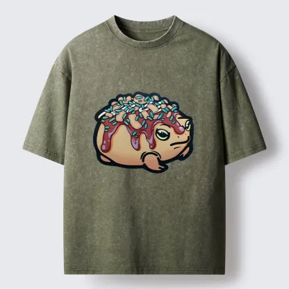 Tokyo-Tiger Takoyaki Frog Washed T-Shirt