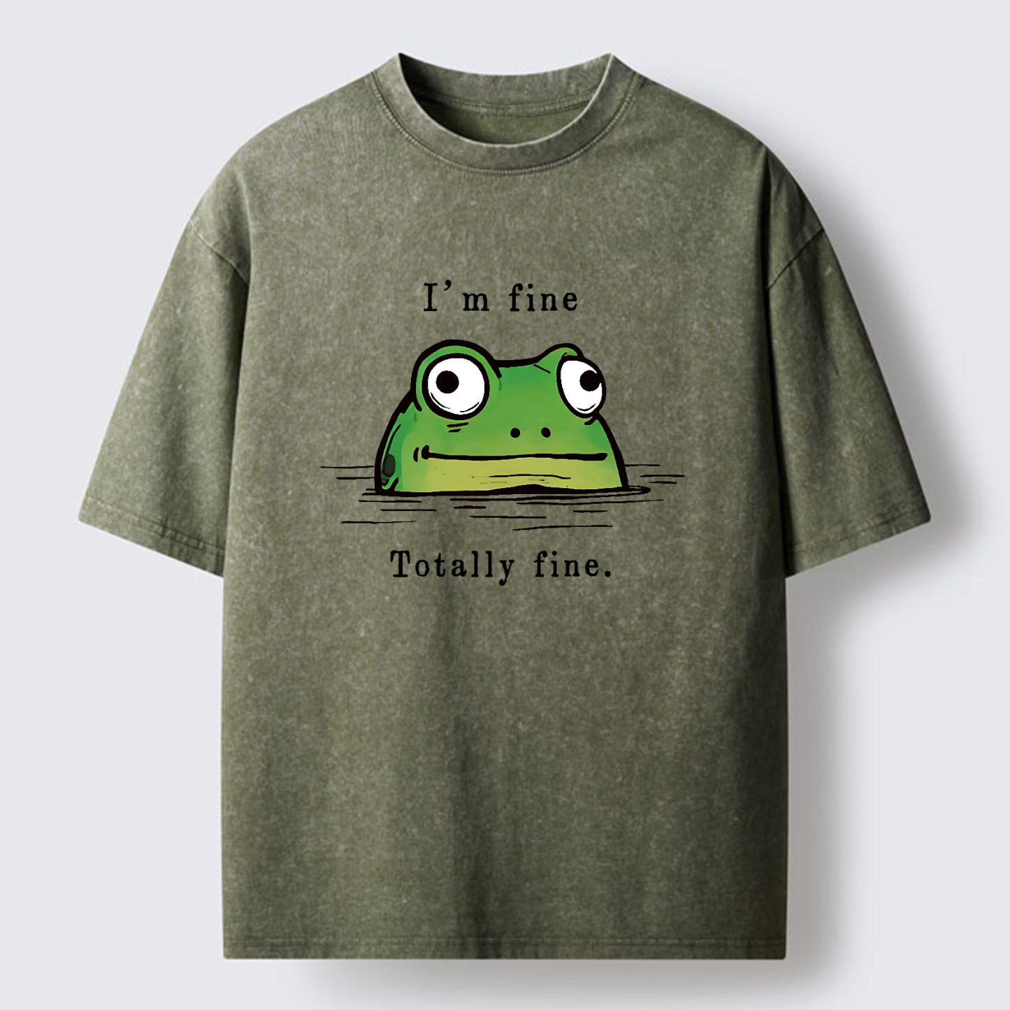 Tokyo-Tiger Totally Fine frog Washed T-Shirt