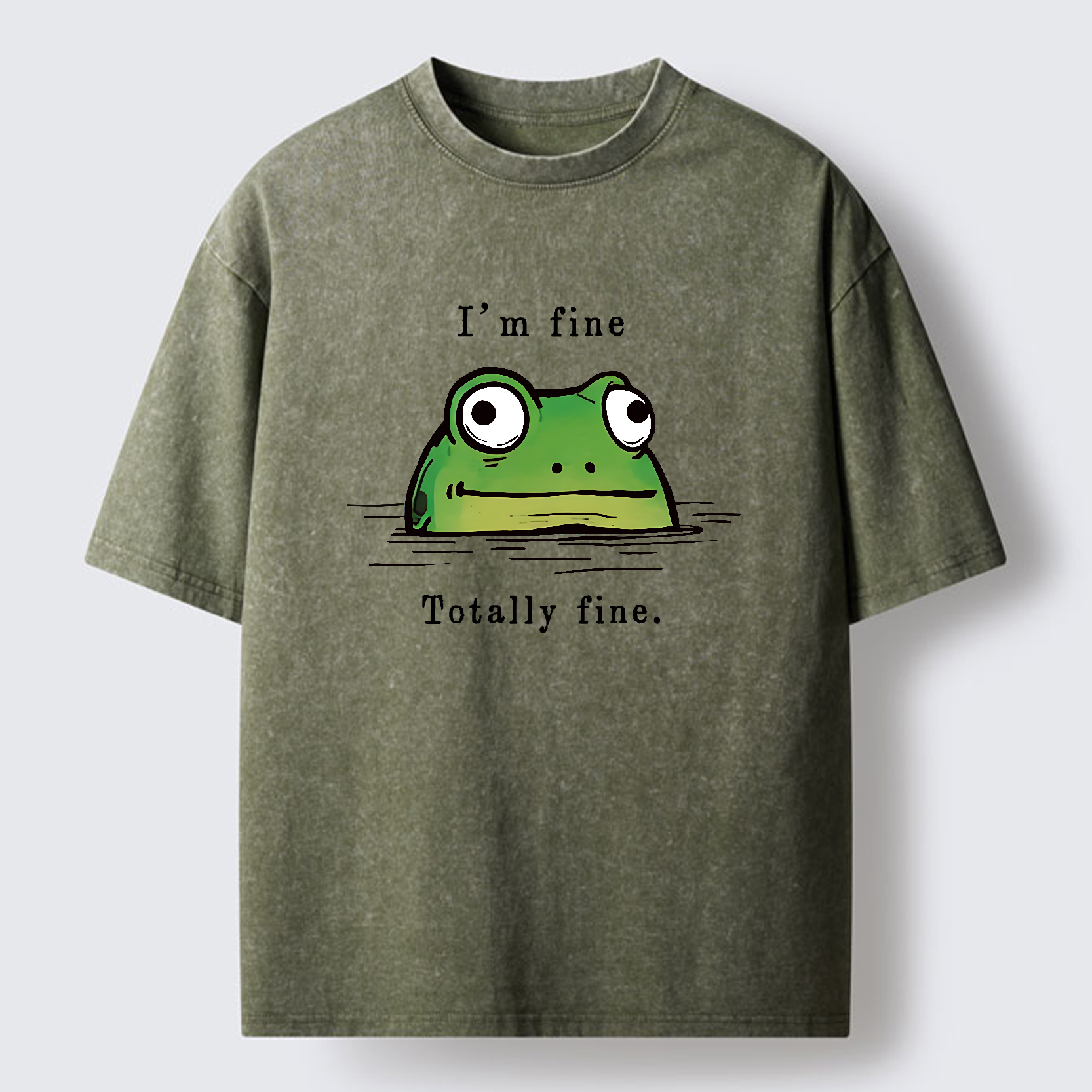 Tokyo-Tiger Totally Fine frog Washed T-Shirt