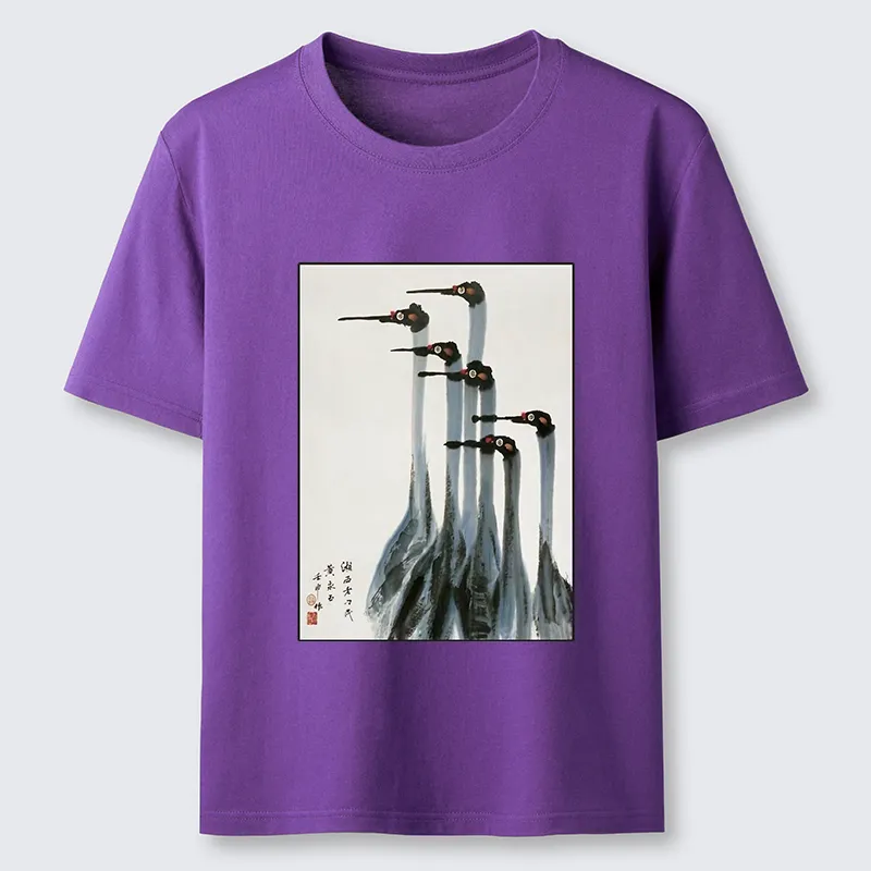 Tokyo-Tiger Retro Crane Painting Classic T-Shirt