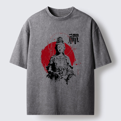 Tokyo-Tiger Zen Guanyin Washed T-Shirt