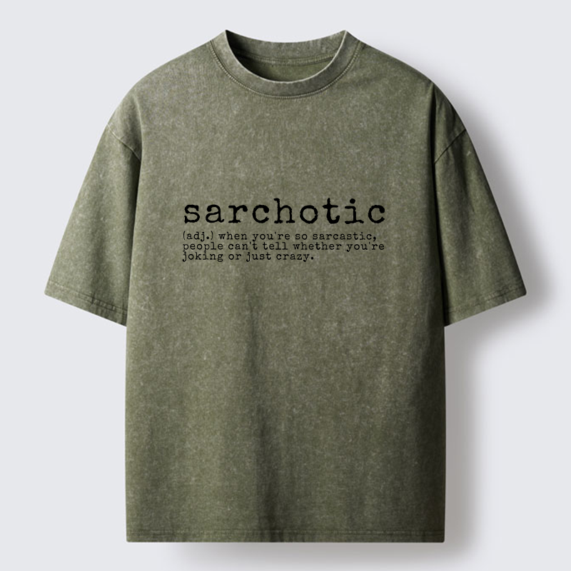 Tokyo-Tiger Sarchotic Funny Washed T-Shirt