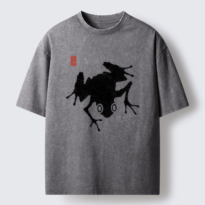 Tokyo-Tiger A stippled frog Washed T-Shirt