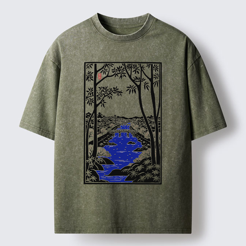 Tokyo-Tiger Meguro Region Of Japan Washed T-Shirt