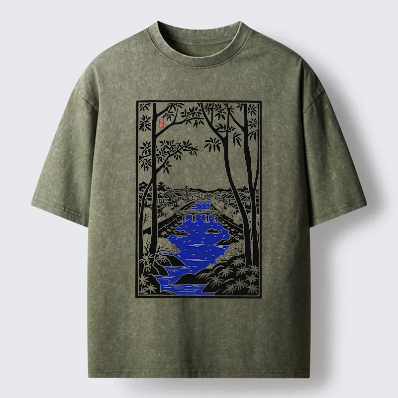 Tokyo-Tiger Meguro Region Of Japan Washed T-Shirt