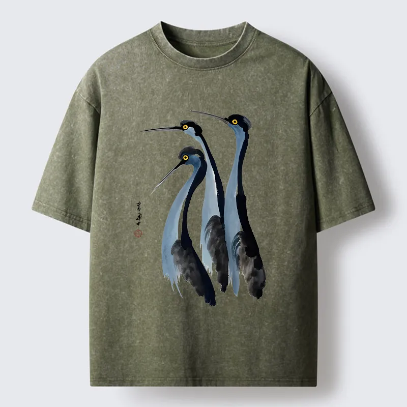 Tokyo-Tiger Blue Crane Washed T-Shirt