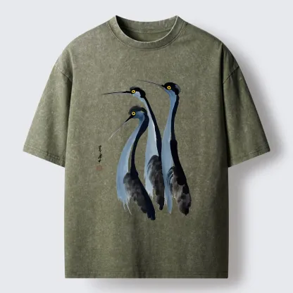 Tokyo-Tiger Blue Crane Washed T-Shirt