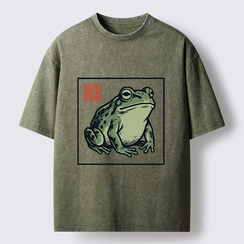 Tokyo-Tiger Zen Frog Washed T-Shirt