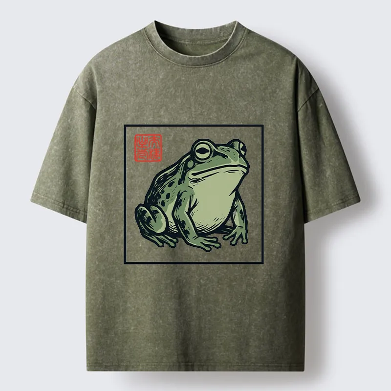 Tokyo-Tiger Zen Frog Washed T-Shirt