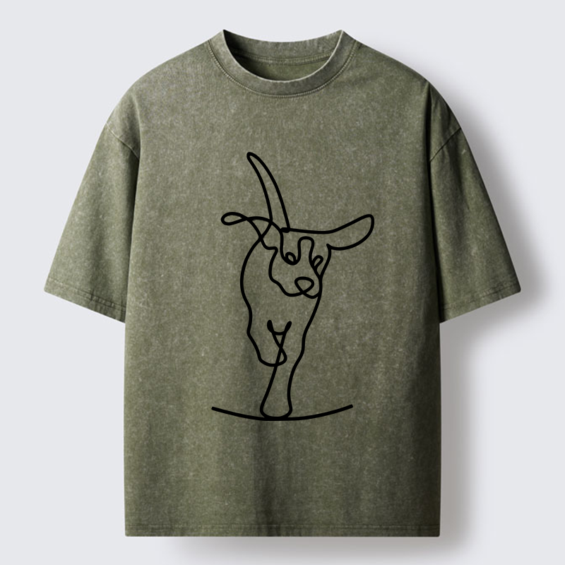 Tokyo-Tiger Minimalist Dog Washed T-Shirt
